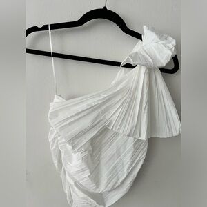 ZARA ONE SHOULDER TIE TOP